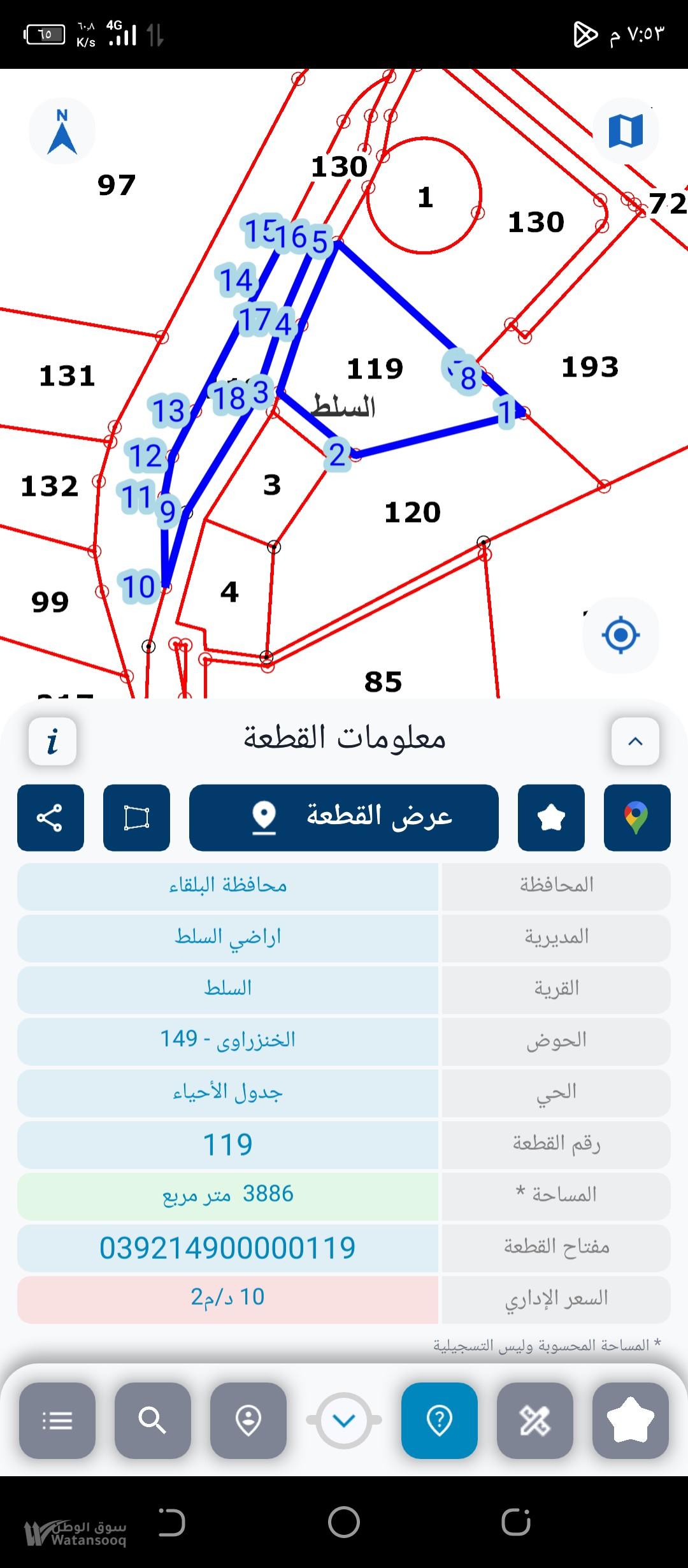 قطعة ارض للبيع السلط منطقة أم خروبة